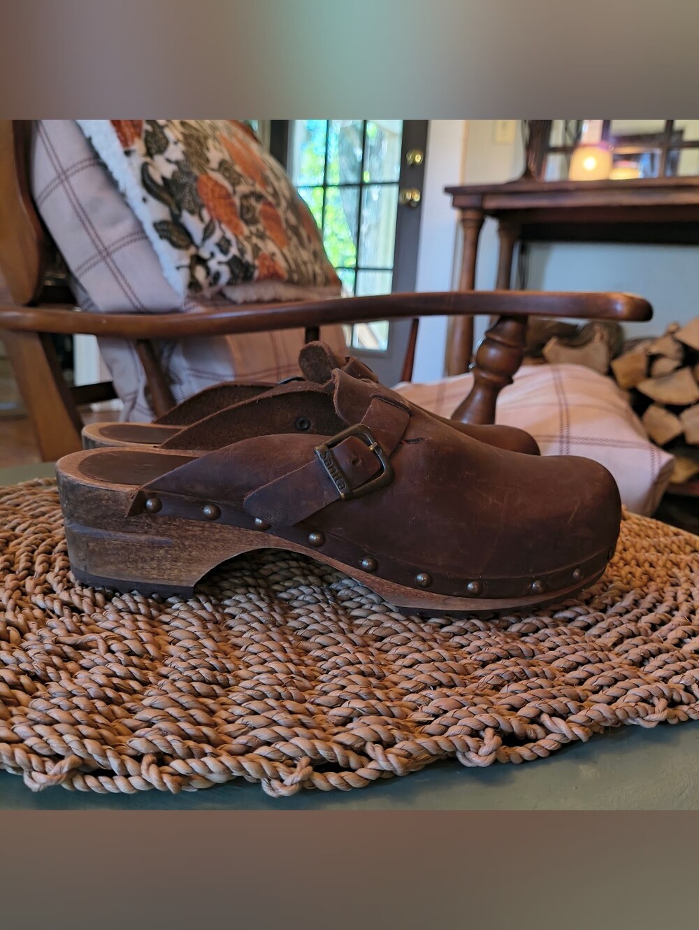 Women's Sanita Kristel Brown Leather Clog In Antique Brown